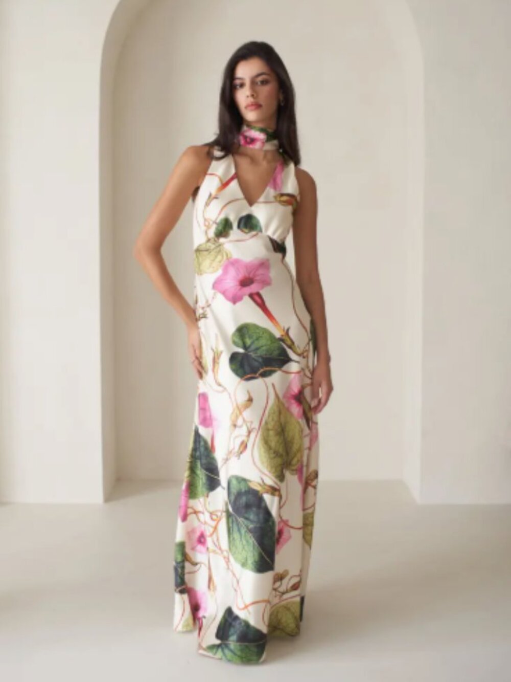 Vasiliki Catalina Silky Gown In Rafflesia - NWT